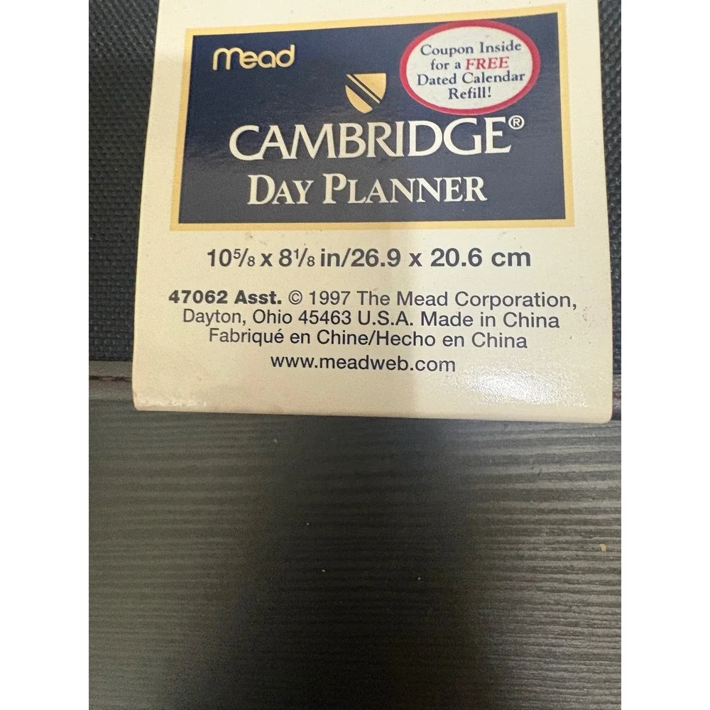 Vintage mead Cambridge day planner brown leather